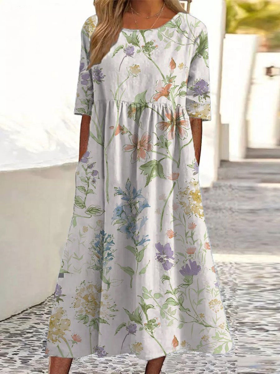 Wendy™ | Robe Midi Brodée Décontractée