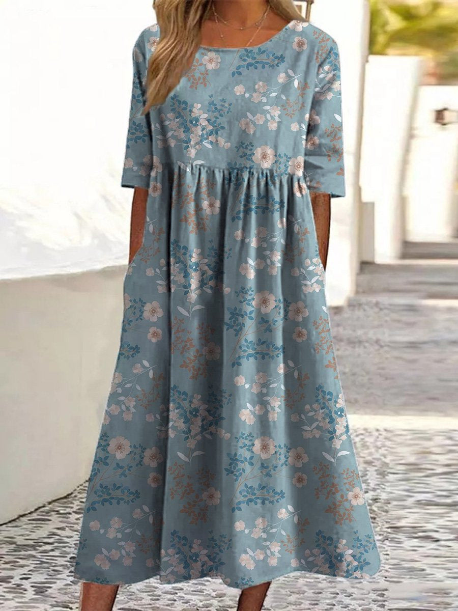 Wendy™ | Robe Midi Brodée Décontractée
