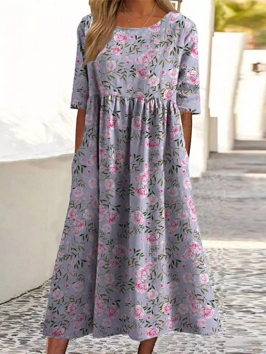 Wendy™ | Robe Midi Brodée Décontractée