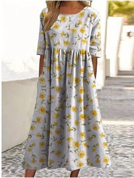 Wendy™ | Robe Midi Brodée Décontractée