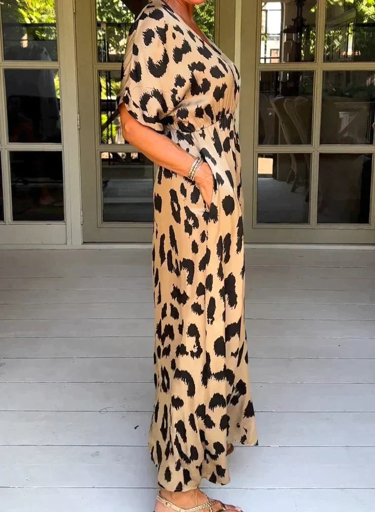Sophia™ | Robe Longue Imprimé Léopard