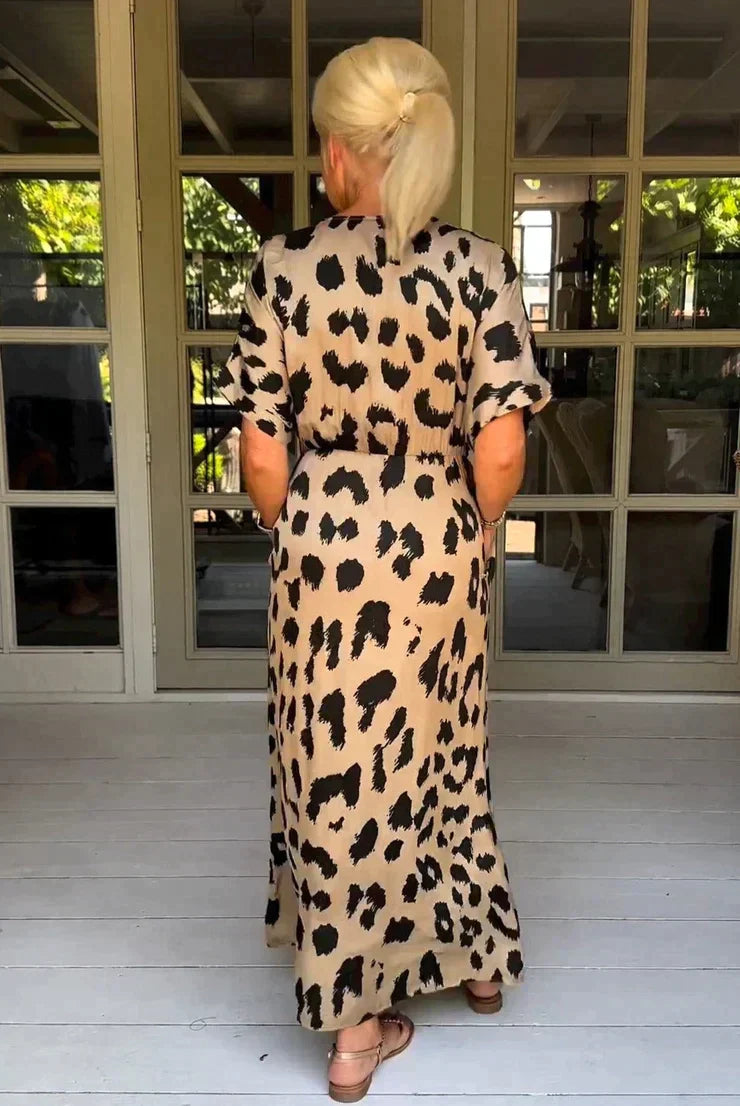 Sophia™ | Robe Longue Imprimé Léopard
