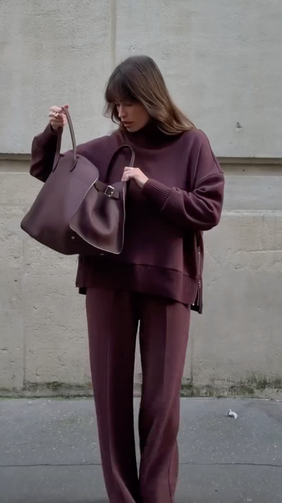 Hélène™ | Ensemble Col Roulé Tricoté
