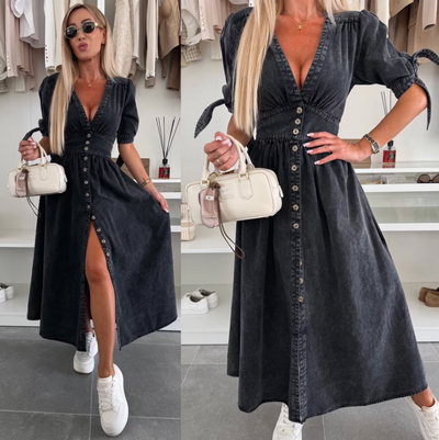 Ivanka™ | Robe en Denim Lumineuse