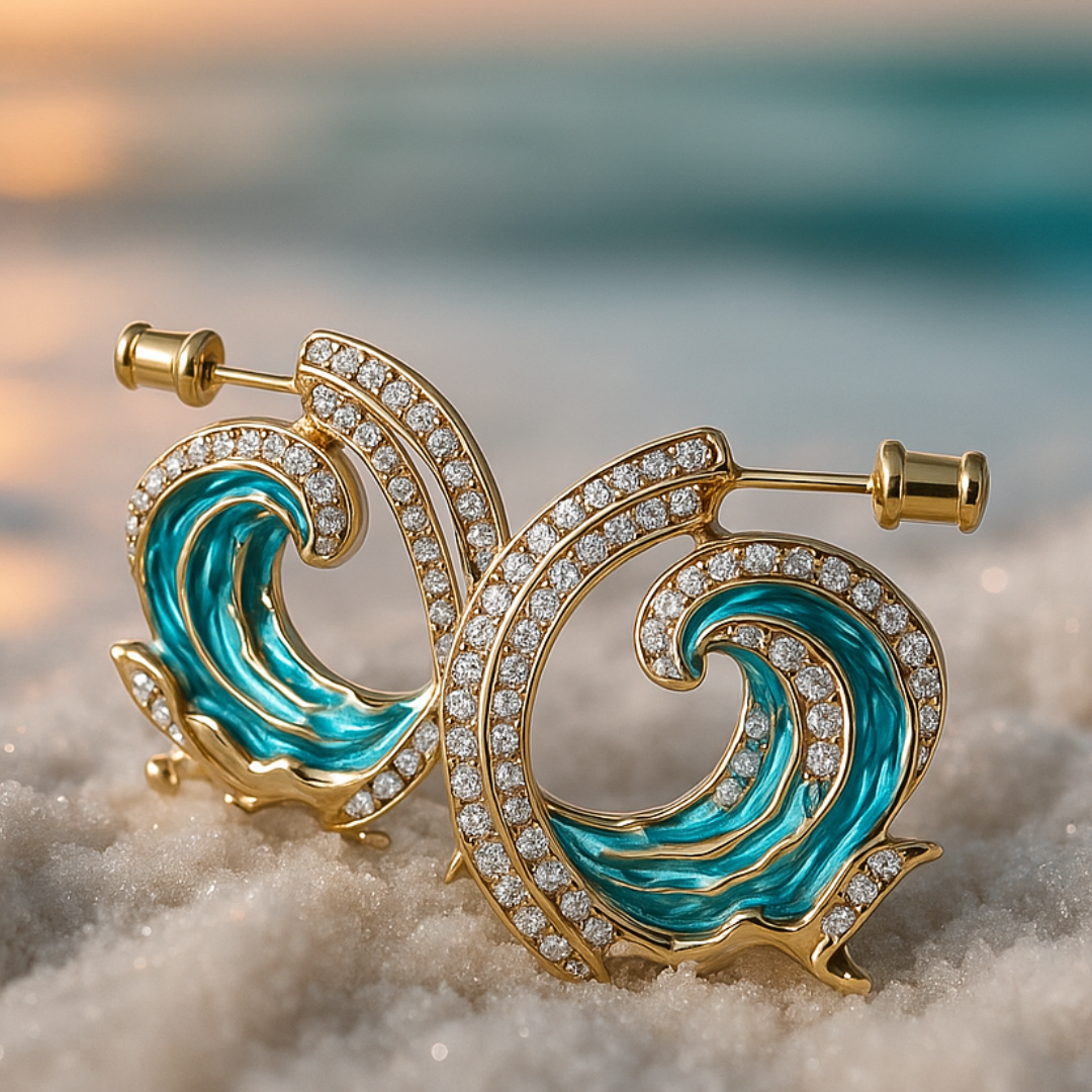 Selene™ | Boucles D'Oreilles Pendantes Vague D'Océan