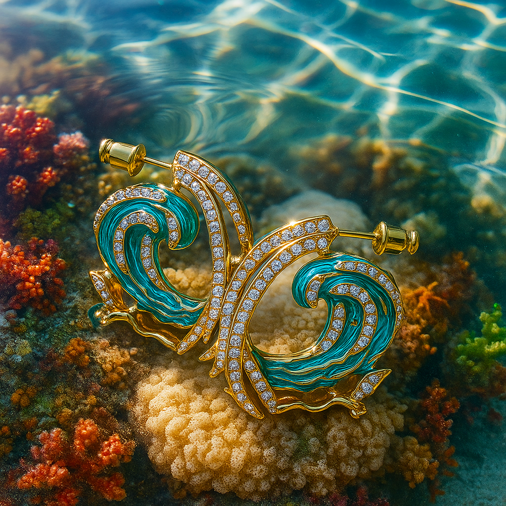 Selene™ | Boucles D'Oreilles Pendantes Vague D'Océan