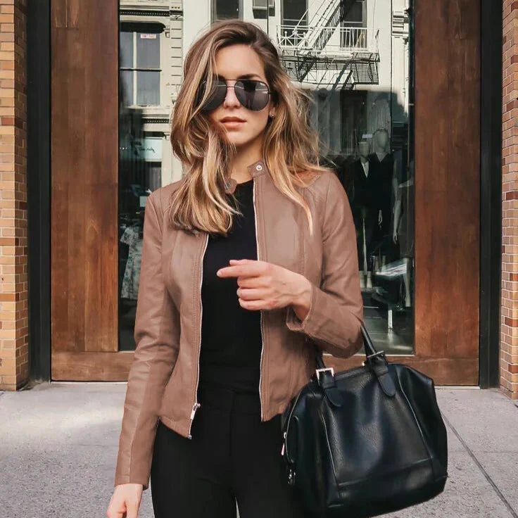 Élise™ | Veste en Simili Cuir