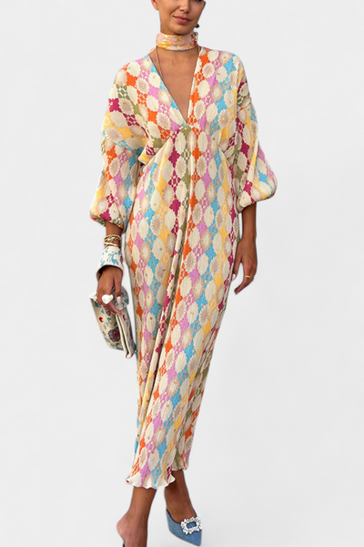 Shanice™ | Robe Longue Imprimé Géométrique Été