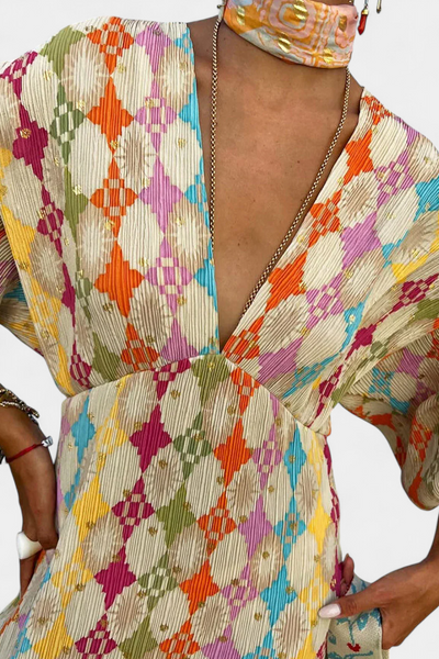 Shanice™ | Robe Longue Imprimé Géométrique Été