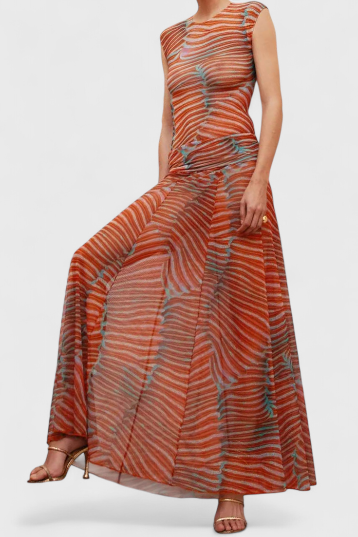 Silvina™ | Ensemble Tailleur en Maille avec Imprimé Vague