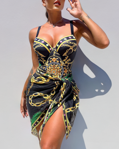 Darius™ | Maillot Push-Up avec Jupe de Plage