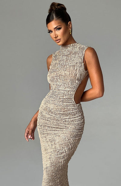Soraya™ | Robe Midi Asymétrique Texturée