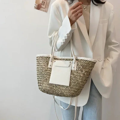 Adélise™ | Sac Paille & Cuir
