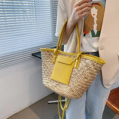 Adélise™ | Sac Paille & Cuir