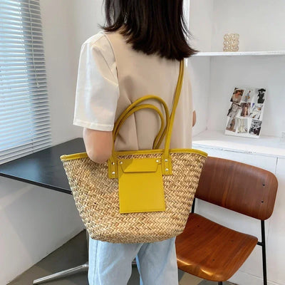Adélise™ | Sac Paille & Cuir