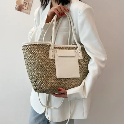Adélise™ | Sac Paille & Cuir