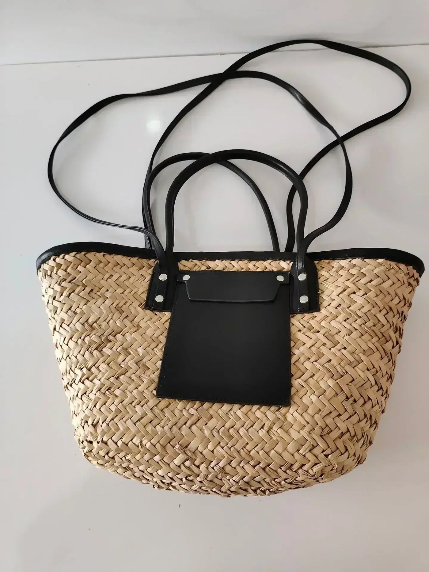 Adélise™ | Sac Paille & Cuir