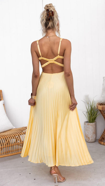 Lynne™ | Robe Longue Plissée à Encolure en V