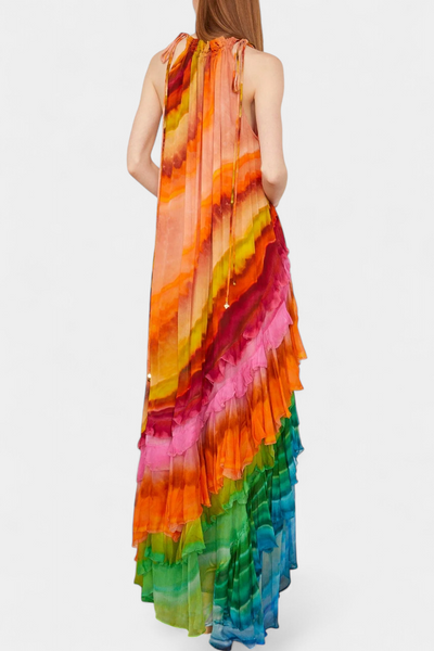 Tori™ | Robe Longue à Volants Multicolores