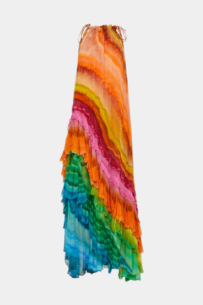 Tori™ | Robe Longue à Volants Multicolores