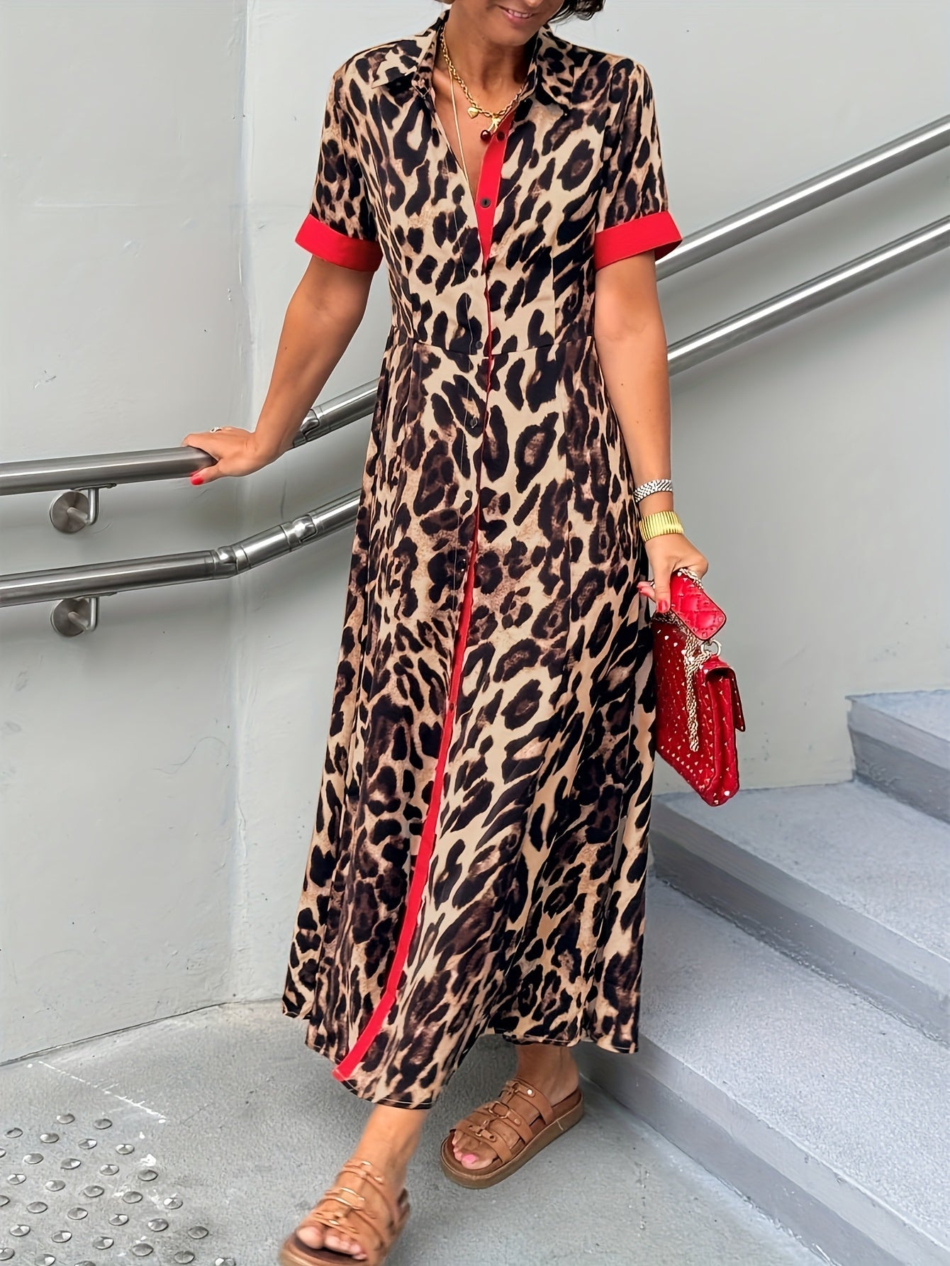 Mila™ | Robe Longue Léopard Fluide