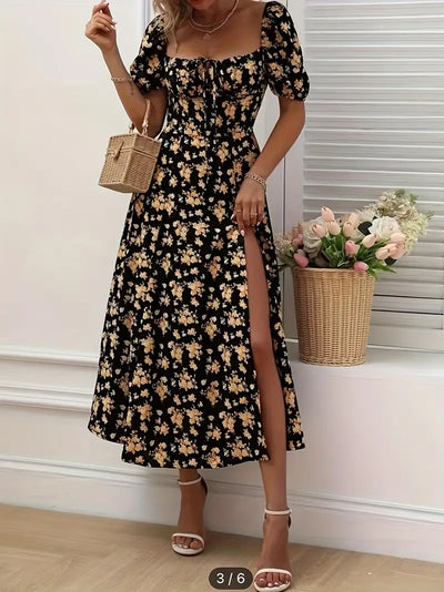 Liora™ | Robe Fendue Imprimée
