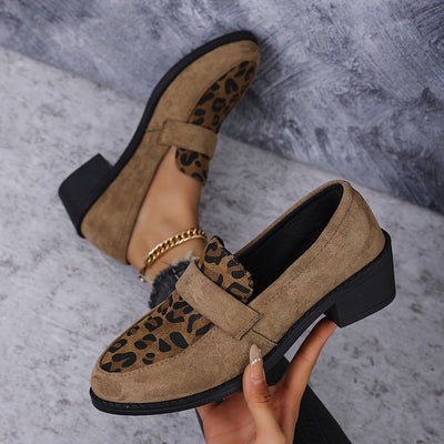 Lina™ | Mocassins à Talon Léopard