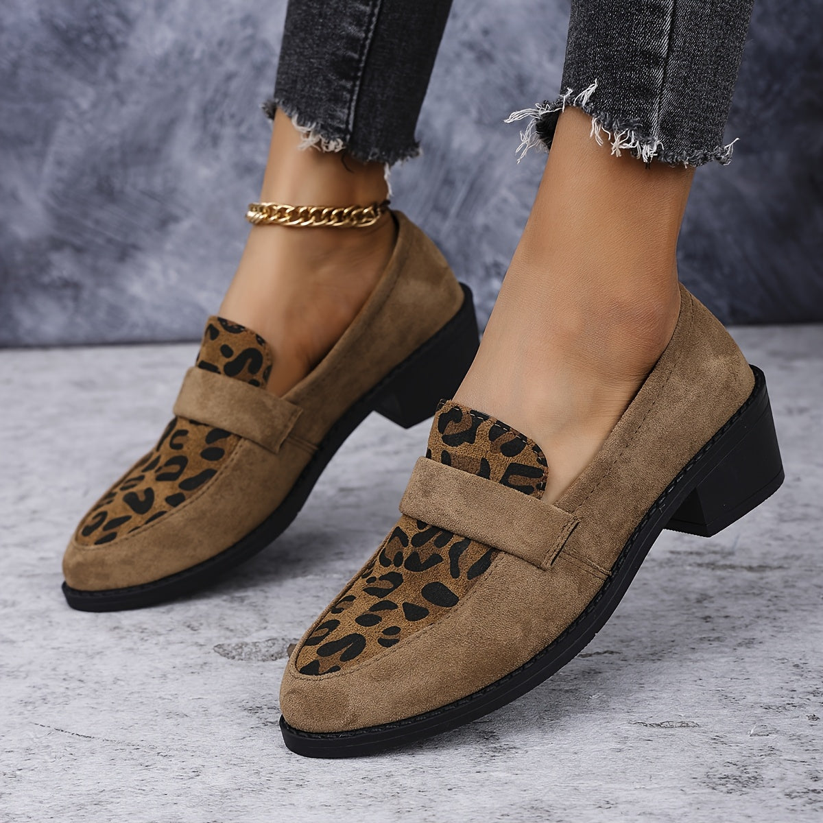 Lina™ | Mocassins à Talon Léopard