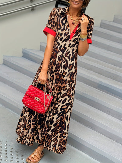 Mila™ | Robe Longue Léopard Fluide