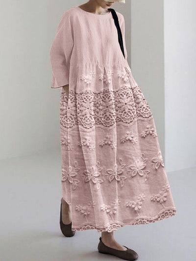 Thalina™ | Robe Longue Femme Imprimée en Dentelle