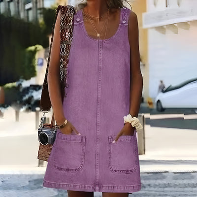 Maëlys™ | Robe Mini en Jean Sans Manches