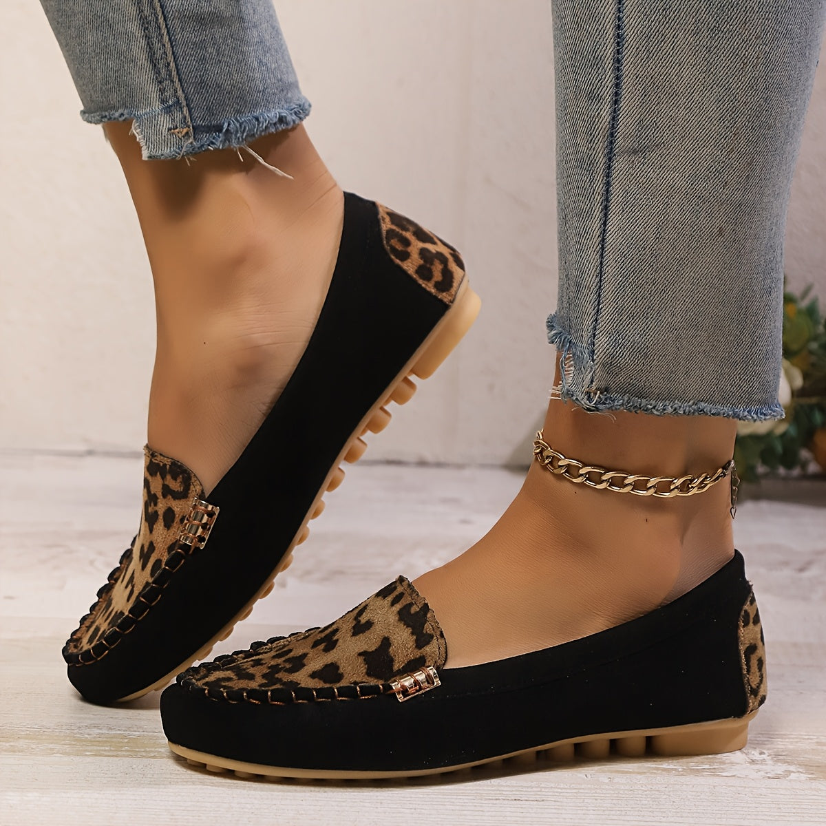 Calie™ | Mocassins Suédine Léopard