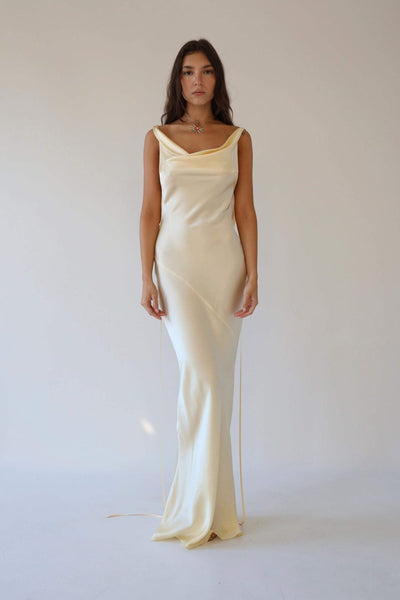 Charlotte™ | Élégante Robe Maxi en Soie avec Dos Nu