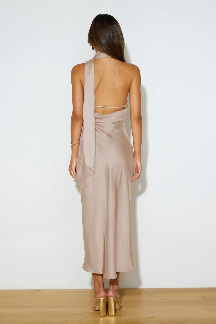 Chloe™ | Robe Midi en Soie de Luxe avec Col Américain