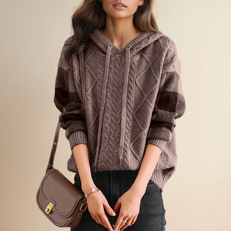 Emily™ | Pull à Capuche Torsadé