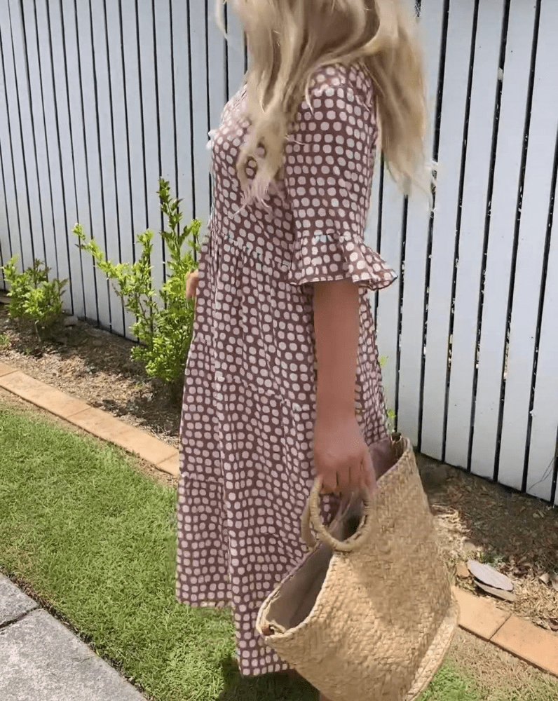 Darcia™ | Robe Midi à Manches Courtes