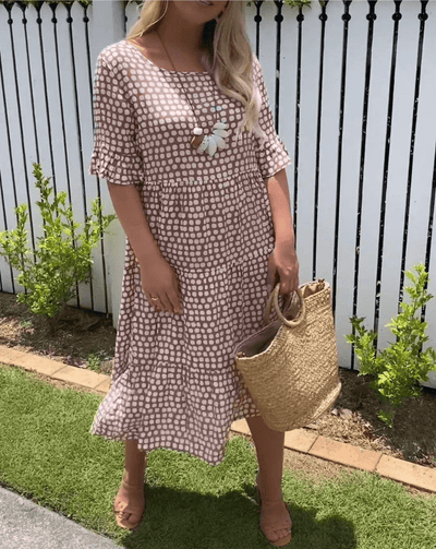 Darcia™ | Robe Midi à Manches Courtes