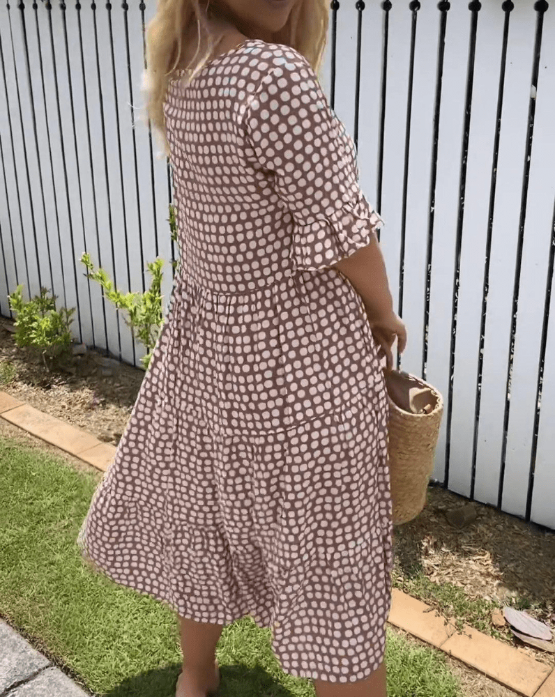 Darcia™ | Robe Midi à Manches Courtes