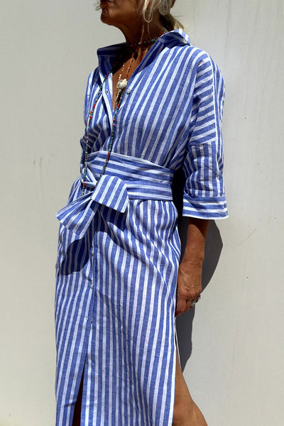 Sophia | Robe-chemise rayée élégante