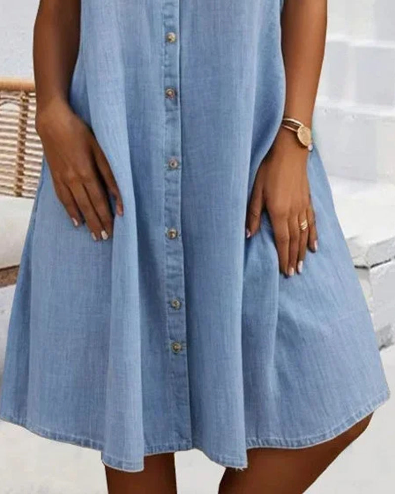 Mirjam™ | Robe à Manches Courtes avec Col Revers et Boutons