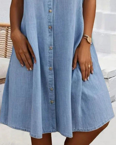 Mirjam™ | Robe à Manches Courtes avec Col Revers et Boutons