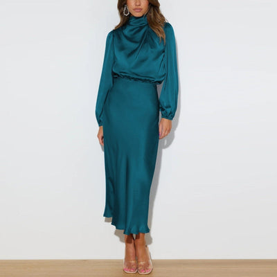 Evelyn™ | Élégante Robe en Soie à Manches Longues