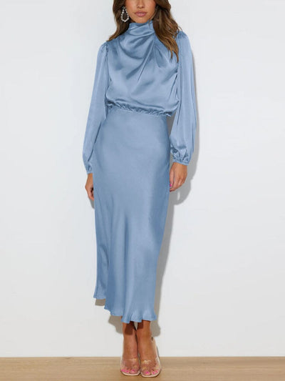 Evelyn™ | Élégante Robe en Soie à Manches Longues