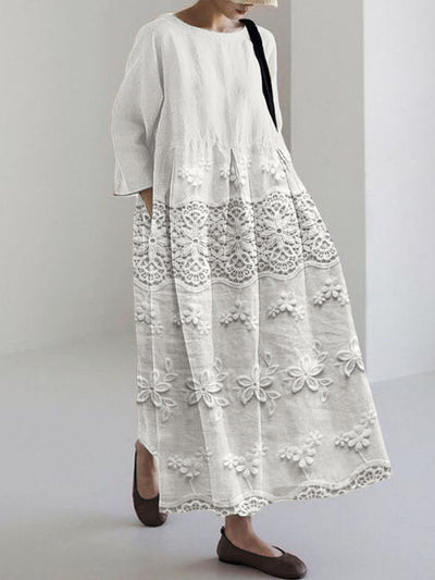 Thalina™ | Robe Longue Femme Imprimée en Dentelle