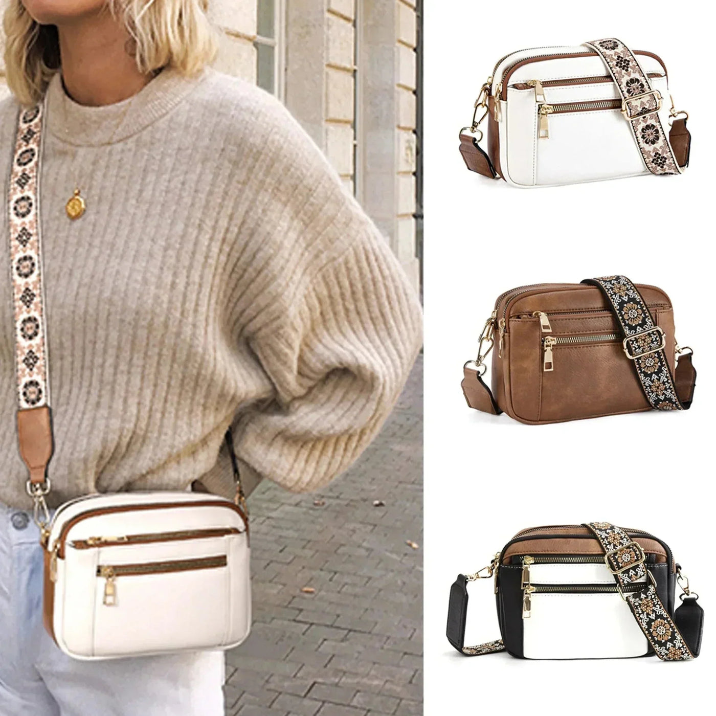 Isaure™ | Sac Bandoulière à Sangle Colorée
