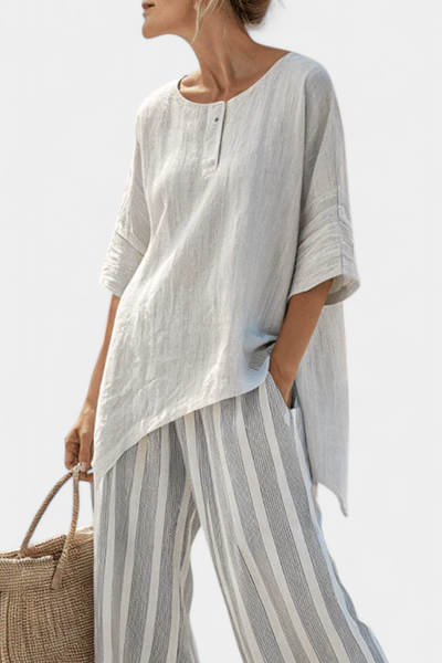 Floriane™ | Ensemble Asymétrique Rayé