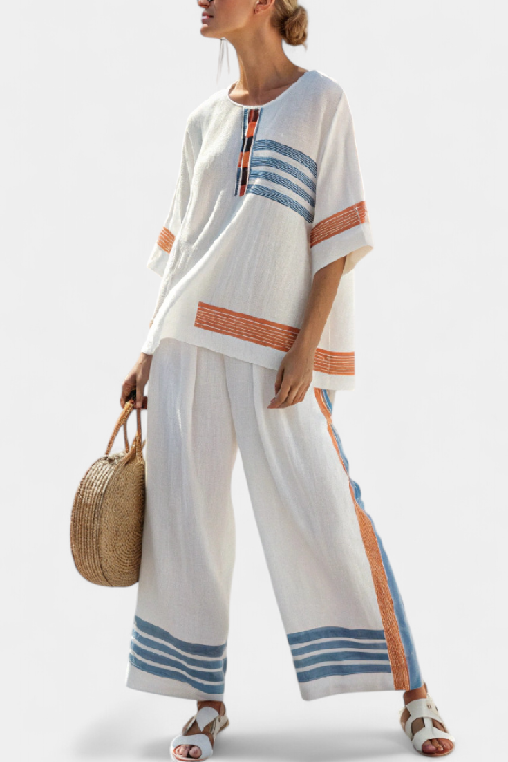 Maïa™ | Ensemble Rayé Éthnique