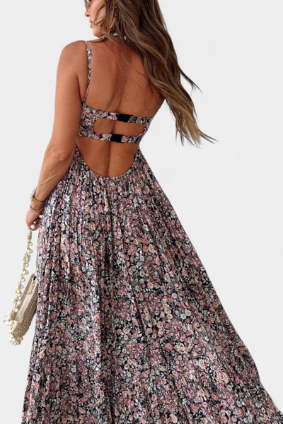 Reyna™ | Robe Longue Fleurie Dos Nu