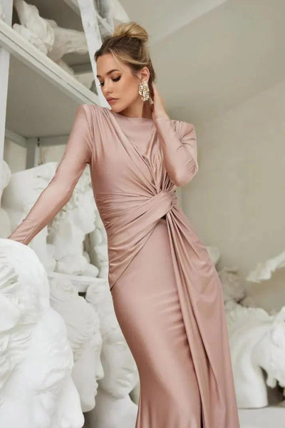 Michaela™ | Robe Maxi à Manches Longues et Twist Front