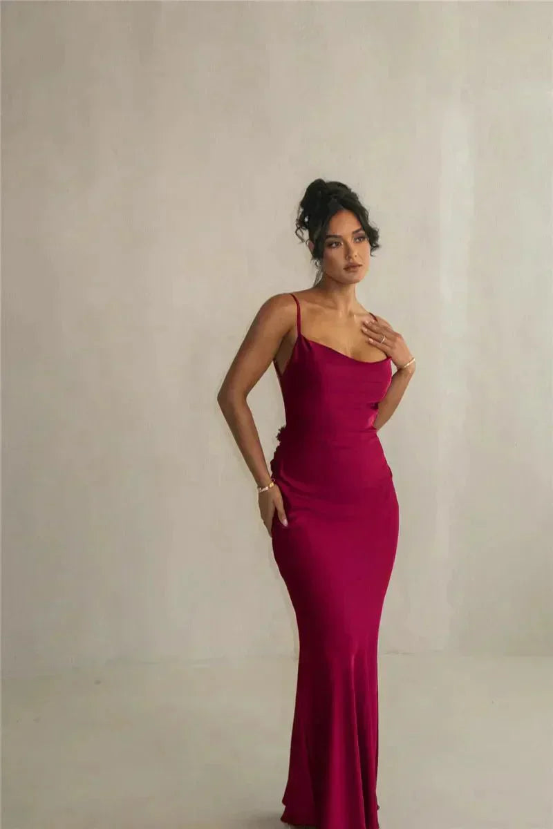 Nina™ | Robe de Soirée en Soie Luxueuse avec Volants